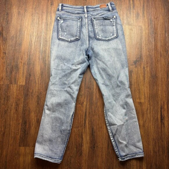 Judy Blue Boyfriend Jeans Destroyed Light Wash Women’s Size 11/30 jb82284md - Picture 2 of 11